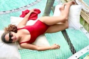 Salma Hayek looks fiery hot in monokini post