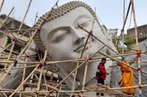Kumartuli artisan creating country s largest reclining Buddha
