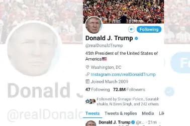 Trump   Modi tweets hindi