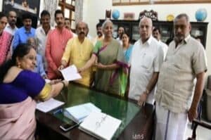 Nirmala Sitharaman files nomination for Rajya Sabha from K taka