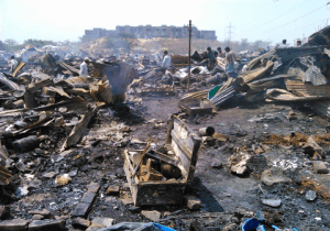 50 shanties gutted in Delhi slum fire