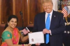Trump welcomes Indian as new US citizen at WH rite
