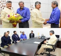 Chandrababu Naidu Discusses Proposed Golf Course Clubs With Veteran Cricketer Kapil Dev