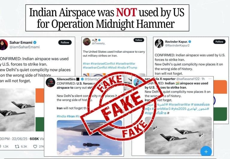 Government Debunks Social Media Posts Claiming US Aircraft Used Indian Airspace To Strike Iran