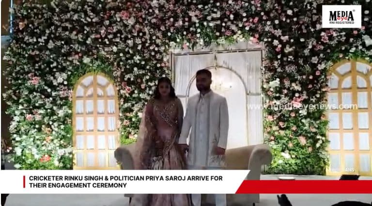 Cricketer Rinku Singh & Politician Priya Saroj Arrive For Their Engagement Ceremony