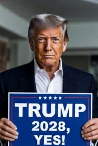 Trump Stirs Third-Term Buzz After Posting AI ‘Trump 2028’ Image