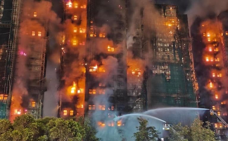Hong Kong Residential Fire Death Toll Rises to 94, Fire Department Confirms