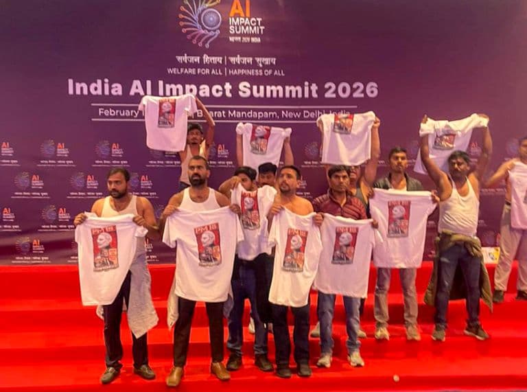 Delhi Police Clarifies: 3 Youth Congress Workers in AI Summit Shirtless Protest Not from Himachal Pradesh