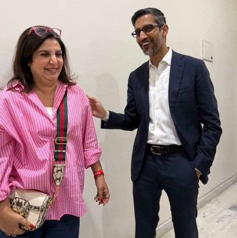 Farah Khan Has Fan Moment Meeting Google CEO Sundar Pichai