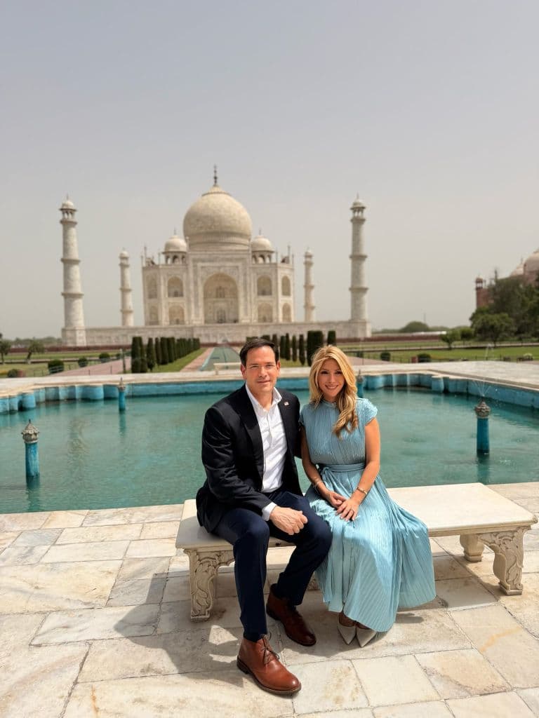 Marco Rubio and Wife Jeanette Visit Taj Mahal, Jaipur’s Amber Fort During India Tour