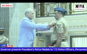 Governor Ramesh Bais Recognizes Mumbai Police Officers’ Dedication at Raj Bhavan Investiture Ceremony
