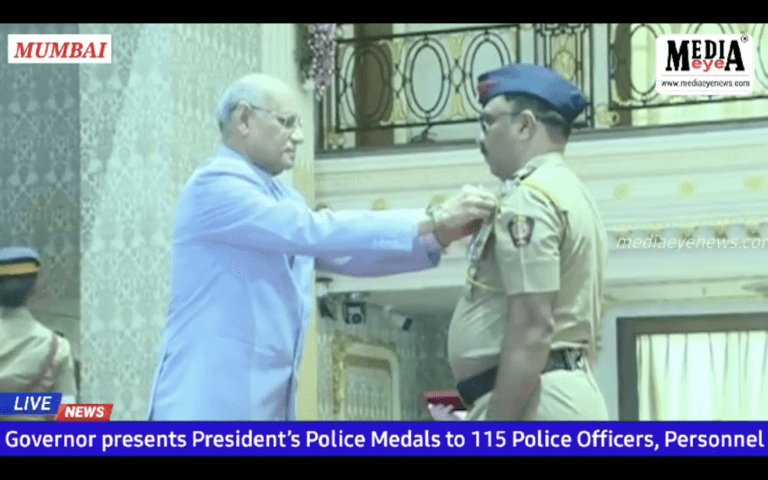 Governor Ramesh Bais Recognizes Mumbai Police Officers' Dedication at Raj Bhavan Investiture Ceremony
