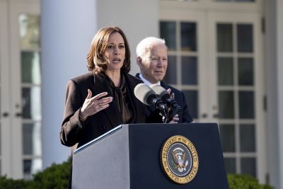 Kamala Harris and Joe BIden addressing Media at the White House, Washington DC, USA