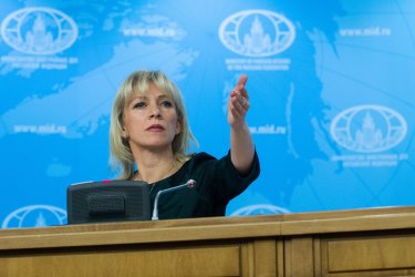 Russian Spokeswoman Maria Zakharova at a Press Conference in Moscow