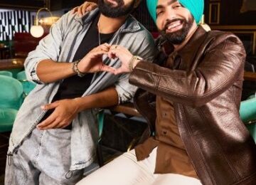 Ammy Virk and Vicky Kaushal on the set of their film Bad Newz