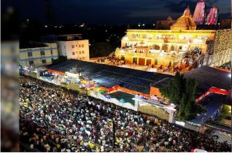 ISKCON Temple in Patna, Bihar on Janamashtami, Aug 26, 2024. Heavy rush of devotees.