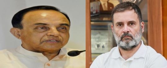 BJP Leader Subramanyian Swamy and Leader of Opposition and Congress party leader Rahul Gandhi