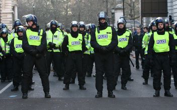 UK Police in action against rioters