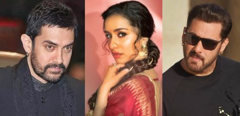 Bollywood actors Aamir Khan, Shraddha Kapoor, Salman Khan