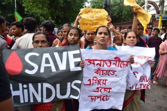 Hindus protesting in Bangladesh