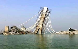 bihar's Aguwani Ghat Bridge, which collapsed.