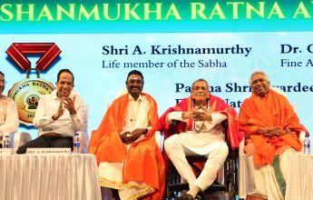 People sitting on a dias