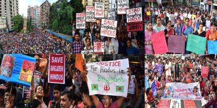 Hindus protest in Chittagong, Bangladesh