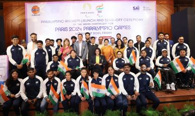 Indian Paralyympics 2024 Contingent gets a send off before departure to Paris