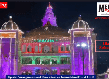 Special Arrangements and Decorations on Janmashtami Eve at ISKCON Temple of Noida