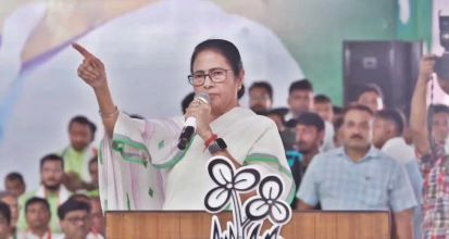 West Bengal Chief minister Mamata Banerjee speaking at an event