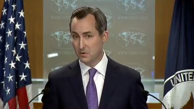 Title : US consistant with asking Pak to disband terror groups Caption : US State Department spokesman Matthew Miller