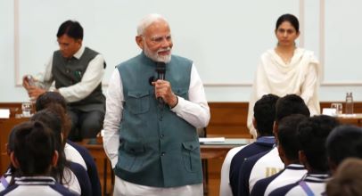 Pm Modi meets and speaks to Paris Olympics Team at his residence in Delhi