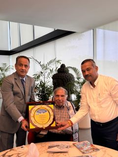 Ratan tata presented with Auvrat Award 2023 at his home in Mumbai.