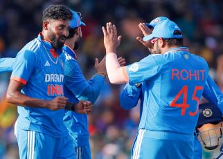 Colombo: India's Mohammed Siraj celebrates the dismissal of Sri Lanka’s Sadeera Samarawickrama with Captain Rohit Sharma during the Third ODI cricket match between India and Sri Lanka at R. Premadasa Stadium in Colombo on Wednesday, August 07, 2024. (Photo: IANS/@BCCI)