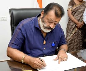 Malyalam Film Actor and Union Minister Suresh Gopi taking charge as Minister