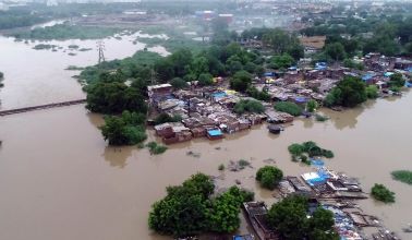 Title : Aug 2019,Vadodara,Gujarat Floods,Gujarat,Floods Caption : Vadodara: An aerial view of flooded Vadodara on Aug 2, 2019. (Photo: IANS)