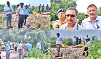 ATS officials at railway tracks in Kanpur