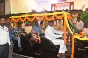 Governor's eco-friendly Ganesh statue immersed in an artificial pond at Rajbhawan