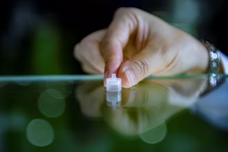 SHANGHAI, Nov. 7, 2019 (Xinhua) -- Nanopass Jr., the world's thinnest insulin injection needle, is presented at the Medical Equipment and Healthcare Products exhibition area during the second China International Import Expo (CIIE) in Shanghai, east China, on Nov. 7, 2019. (Xinhua/Purbu Zhaxi/IANS)