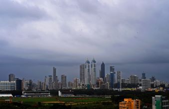 Mumbai: Dark clouds hover in the skyline of Mumbai on Tuesday, June 27, 2023. (Photo: IANS)