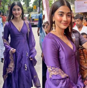 Actress Pooja Hegde at GSB gampati Pandal in Wadala, Mumbai