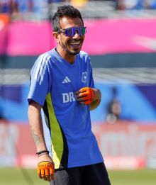 India's Yuzvendra Chahal during a warm-up session prior to the start of the ICC Men's T20 World Cup cricket match between India and the USA at Nassau County International Cricket Stadium in New York on Wednesday, June 12, 2024. (Photo: IANS)