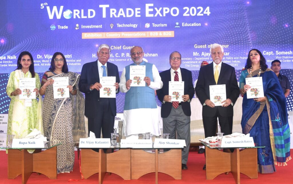 Maharashtra Governor CP Radhakrishnan, World Trade Expo organised by the World Trade Centre Mumbai and All India Association of Industries (AIAI) at World Trade Centre Mumbai.