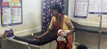 Pregnant Woman Cleans Hospital Bed after husband death in MP